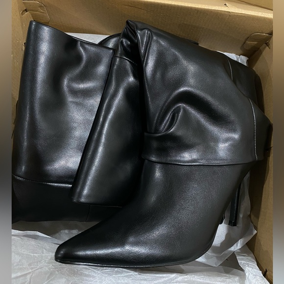 Justfab Shoe Dazzle black stiletto boots new with box - Picture 5 of 6